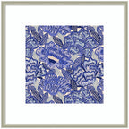 Framed Art Painted Flowers Blue by Carrie Cantwell
