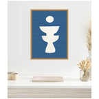 Sylvie Ceramic Blue Beige 4 Framed Canvas by Rocket Jack
