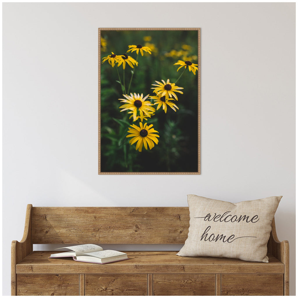 Sylvie Yellow Daisy Floral Blooms Framed Canvas by Patricia Hasz