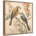 Sylvie Vintage Style Birds and Botanicals Framed Canvas by The Creative Bunch Studio