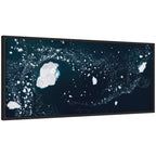 Sylvie Blue and White Iceberg Pattern in Greenland Framed Canvas by Michael Schauer