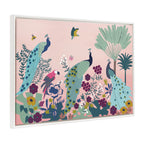 Sylvie Beaded 938 Peacock Paradise Framed Canvas by Teju Reval