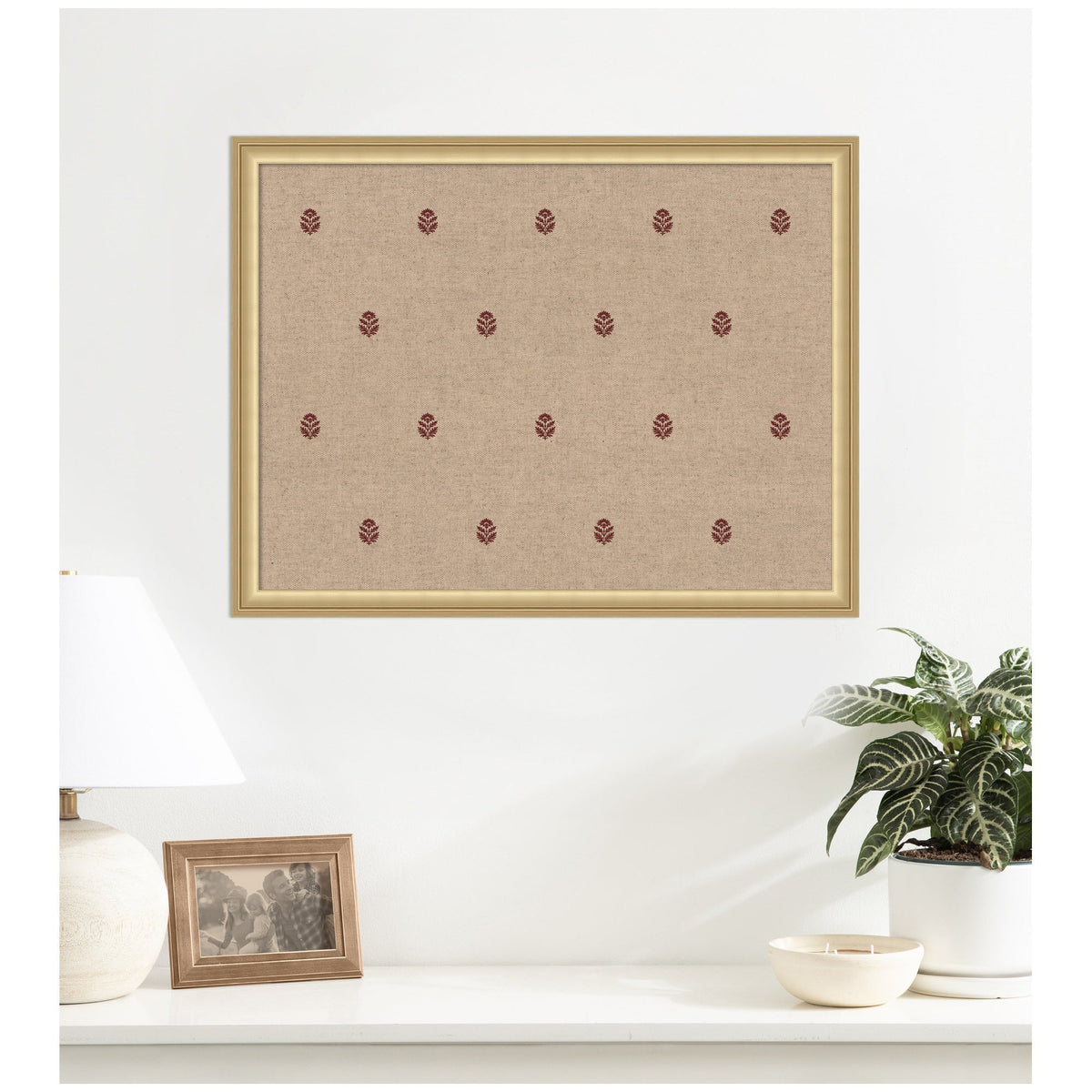 Pinboard Red Botanical Block Print