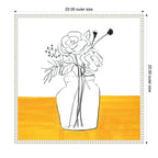 Sylvie Minimalist Floral Vase on Yellow Table Framed Canvas by Teju Reval
