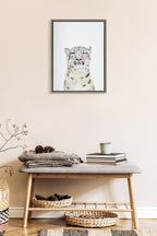Sylvie Snow Leopard Portrait Framed Canvas by Amy Peterson Art Studio