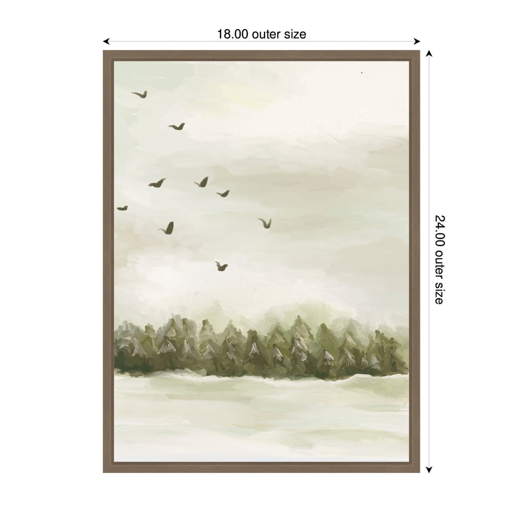 Sylvie Framed Canvas Winter Landscape 1 Vertical by Annie Quigley