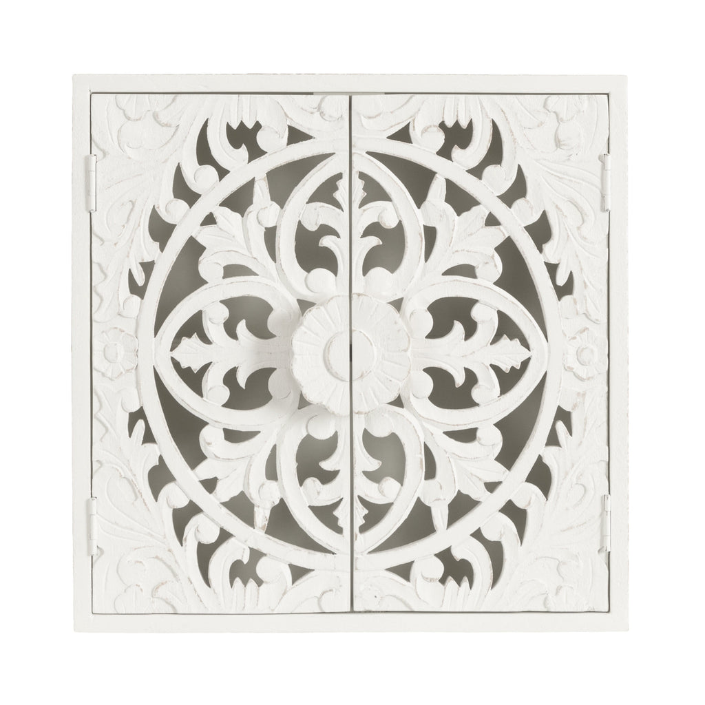 Saanvi Carved Wood Wall Cabinet