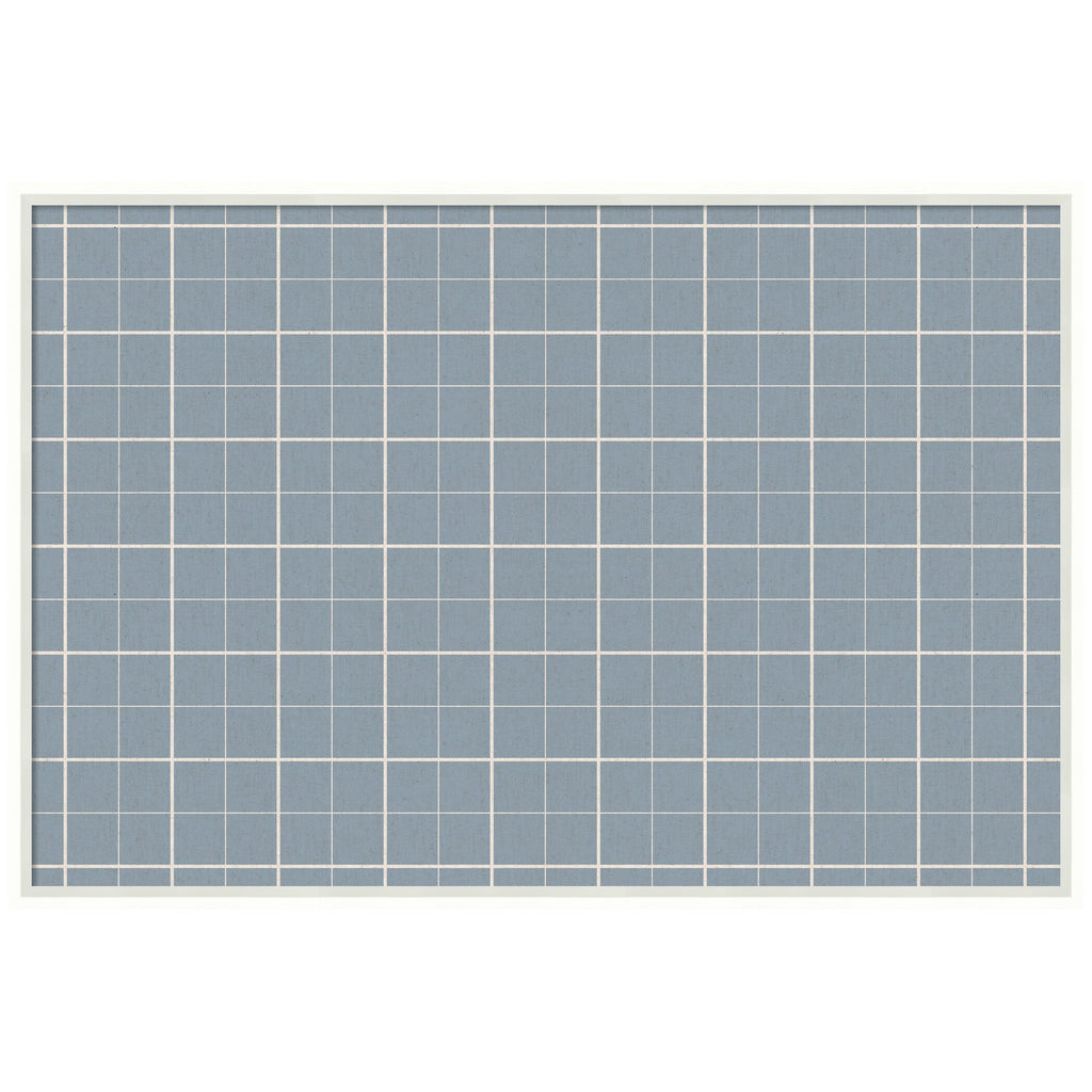 Framed Fabric Pinboard Light Blue Plaid Wall Organization