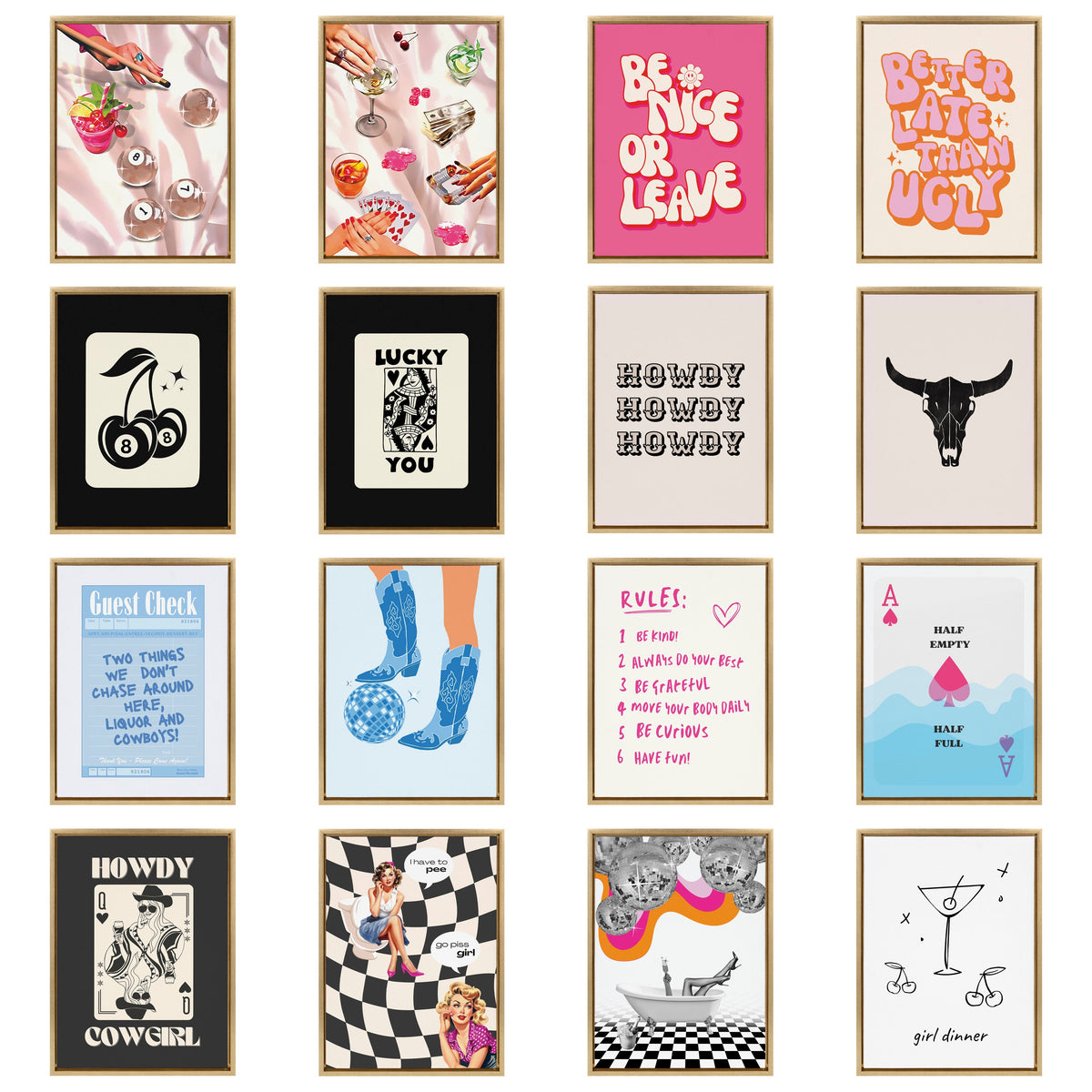Sylvie Lucky You Framed Canvas by Honey Island Studio