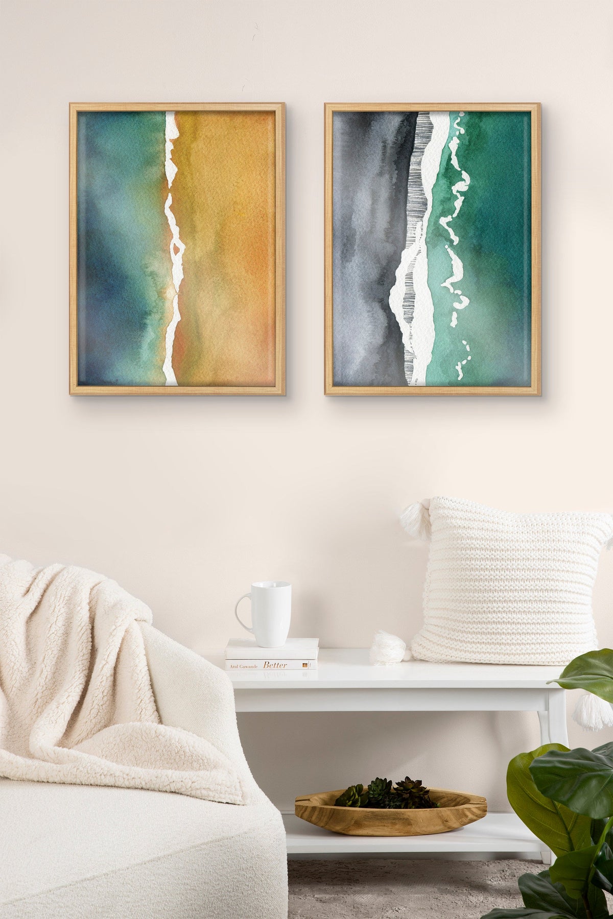 Blake Black Sands Dream Framed Printed Glass by Janet Meinke-Lau