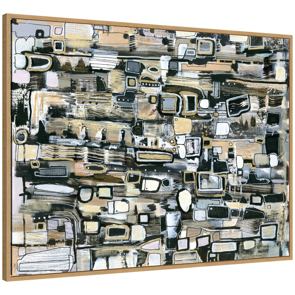 Sylvie Snowfall Horizontal Framed Canvas by Leah Nadeau