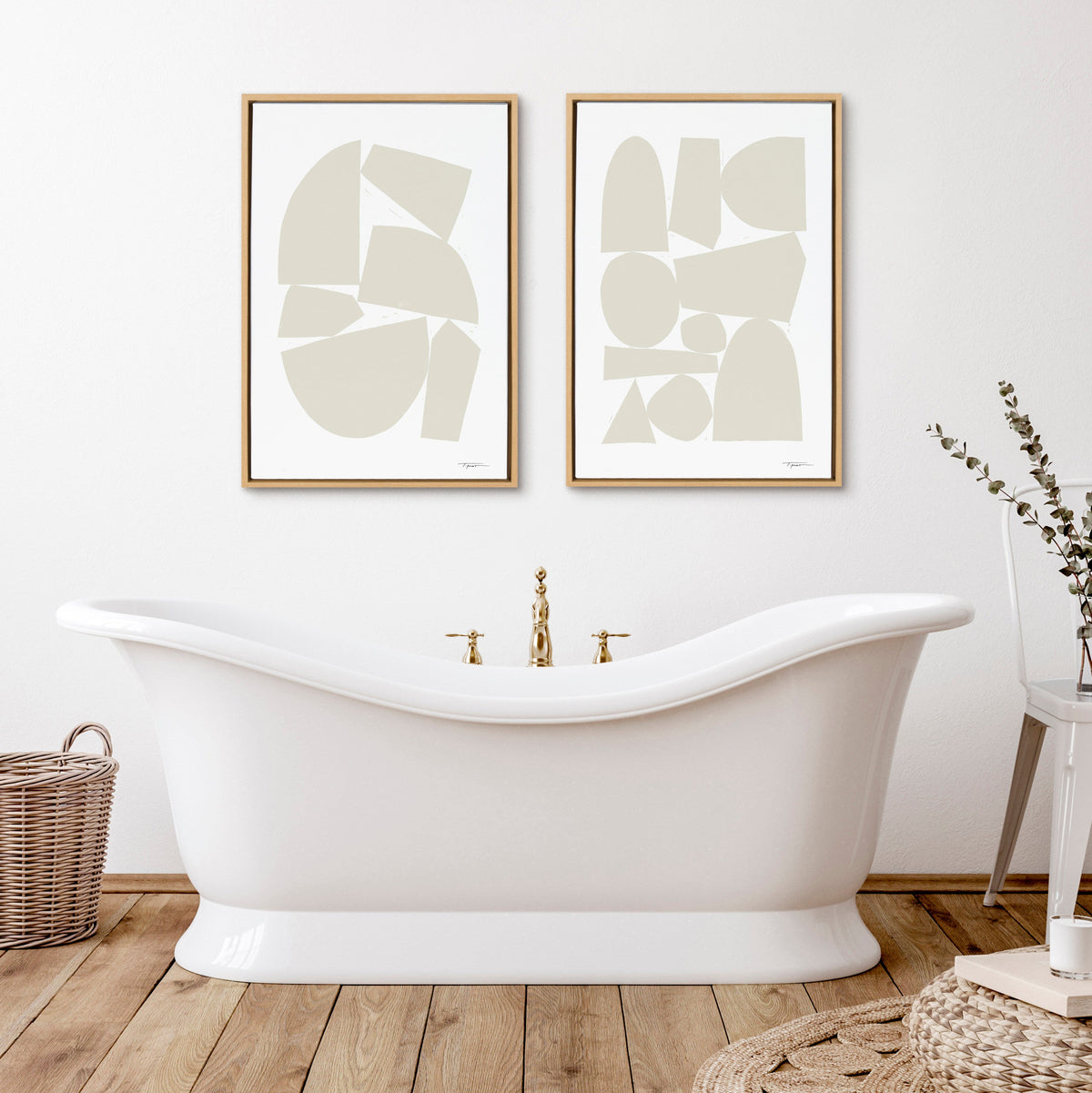 Sylvie Constructed II Neutral Framed Canvas by Statement Goods