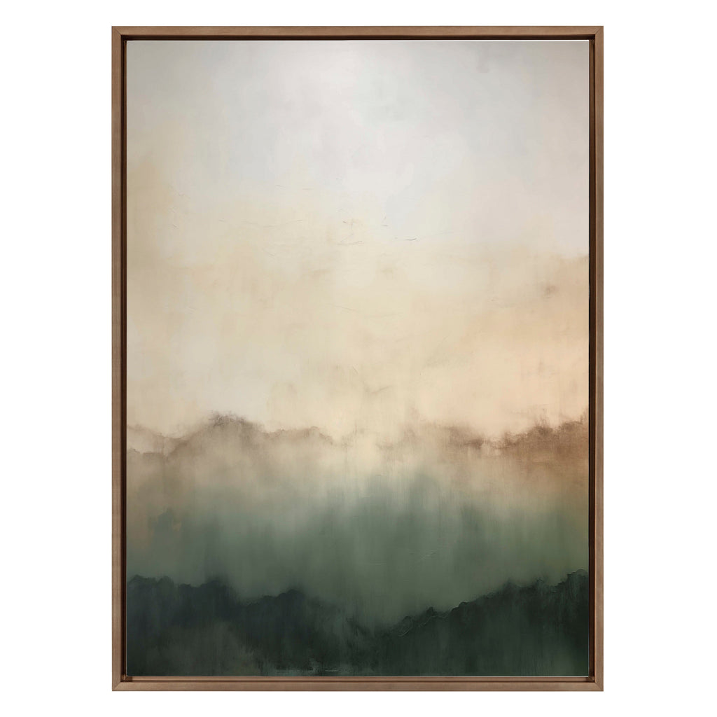 Sylvie Green Mountain Abstract I Framed Canvas by Amy Lighthall