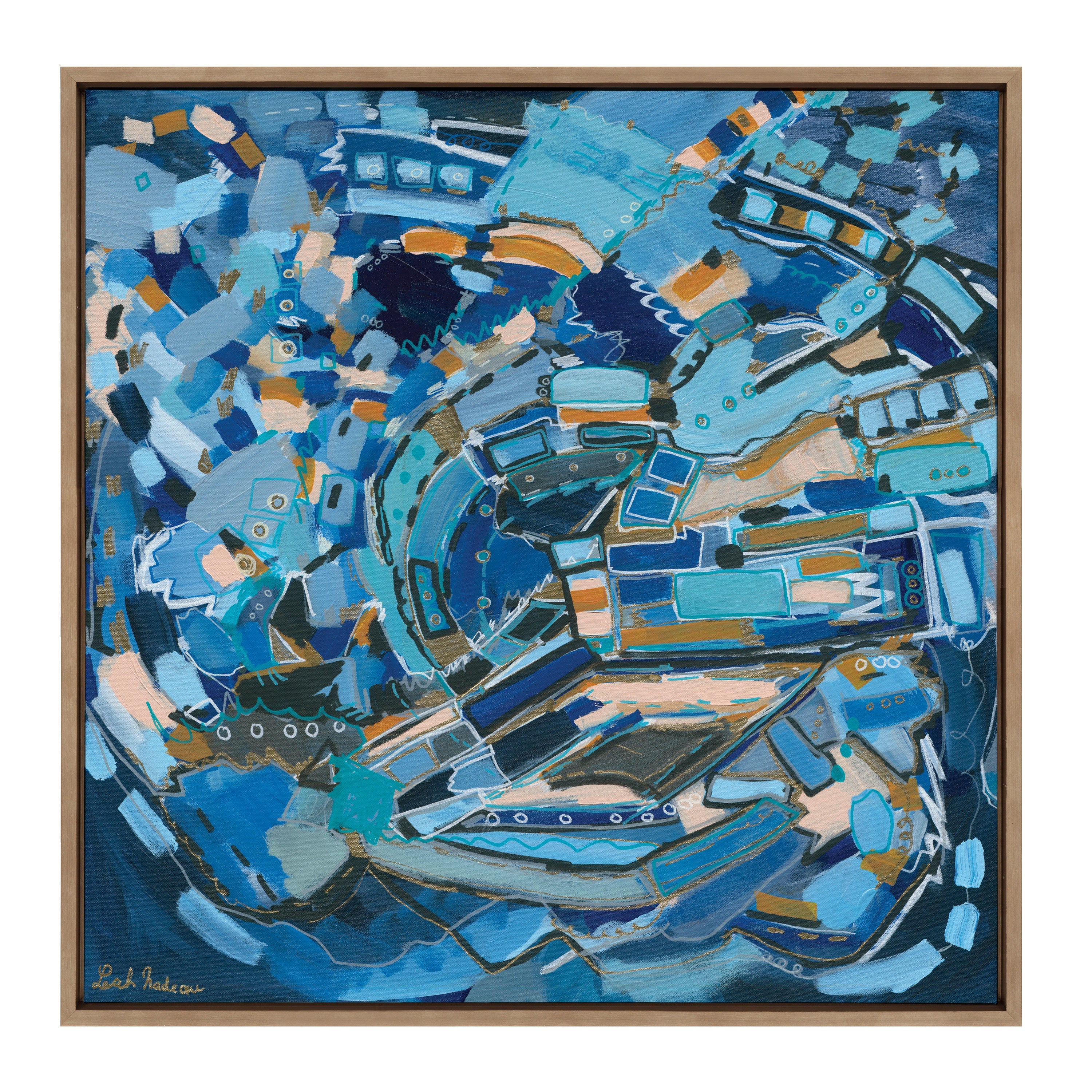 Sylvie Blue Dream Framed Canvas by Leah Nadeau