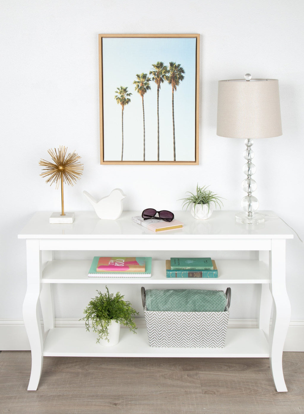 Sylvie Four Palm Trees Framed Canvas by Simon Te