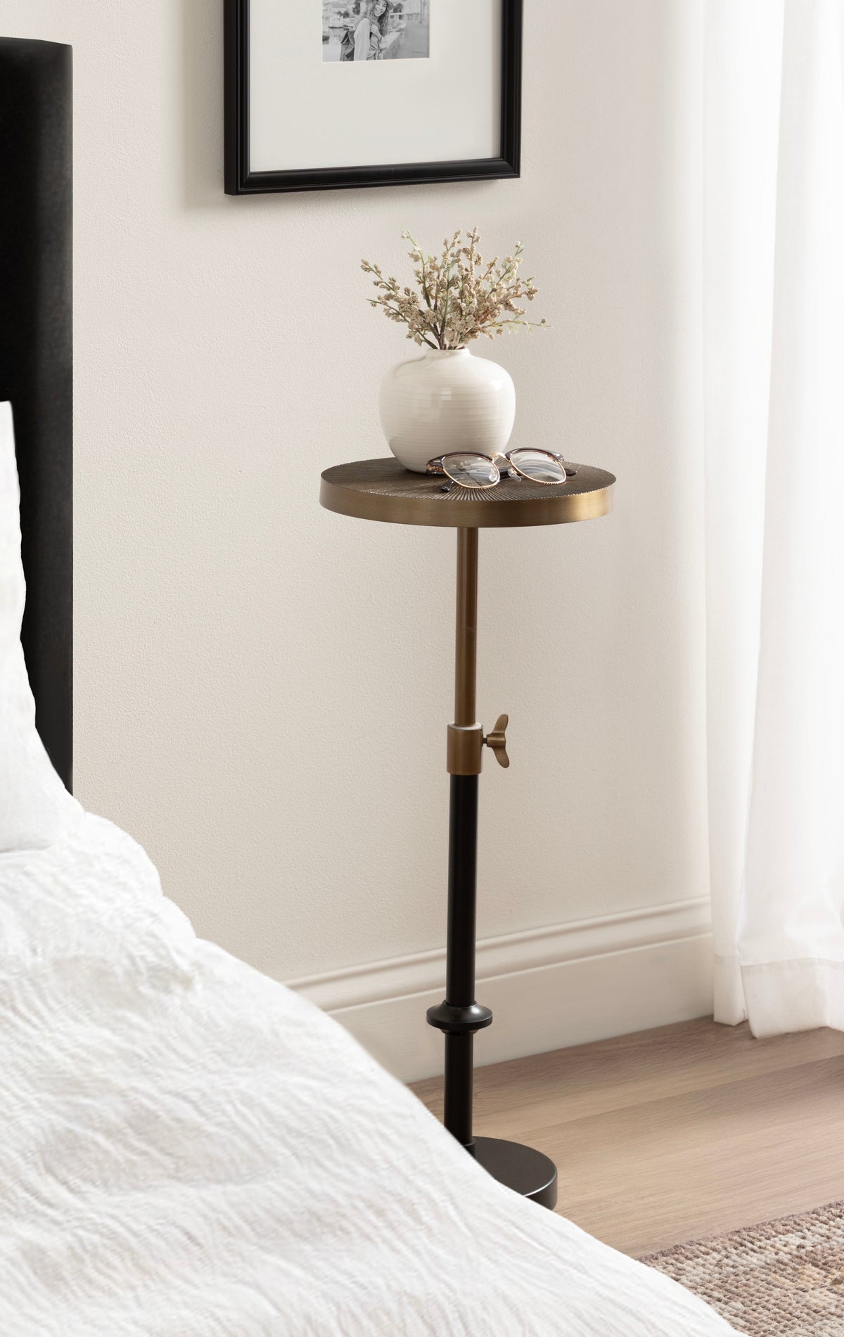 Engles Adjustable Embossed Metal Table and Plant Stand