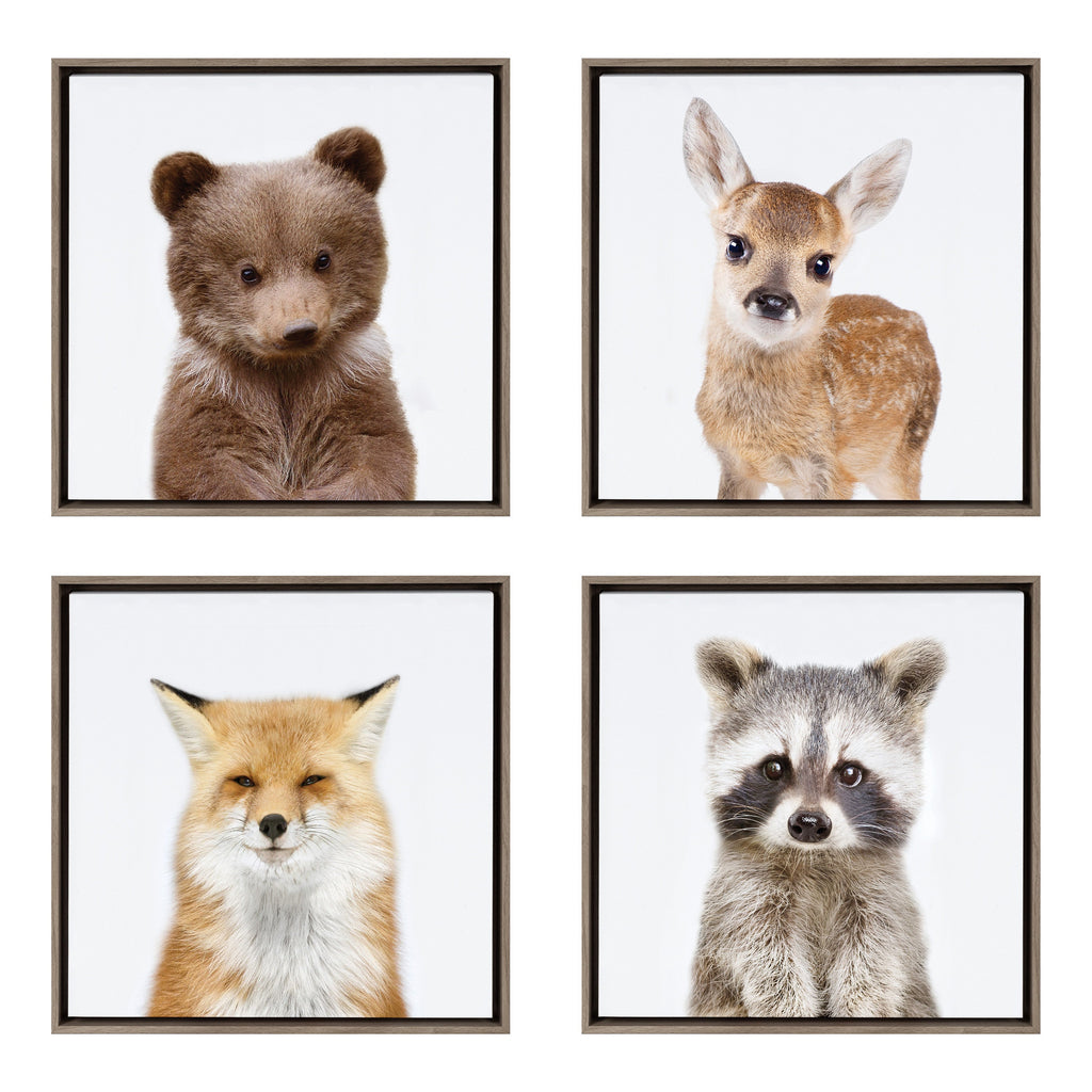 Sylvie Woodland Animal Framed Canvas Art Set by Amy Peterson