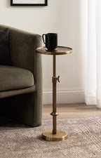 Engles Adjustable Polished Metal Table and Plant Stand
