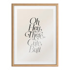 Blake Nice Butt Framed Printed Glass by Leonora Jennifer Benza of Yellow Heart Art