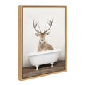 Sylvie Male Deer in Rustic Bath Framed Canvas by Amy Peterson Art Studio