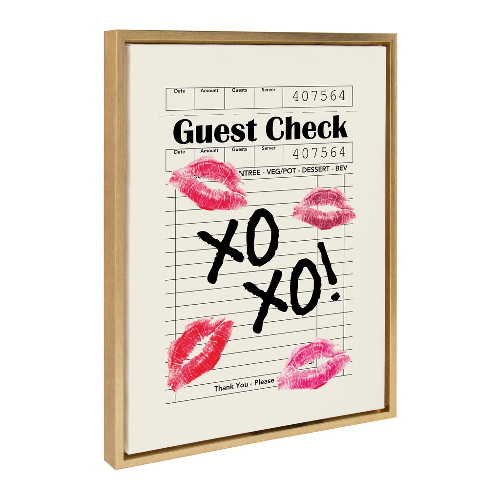 Sylvie XOXO Kisses Guest Check Framed Canvas by Alli Standefer