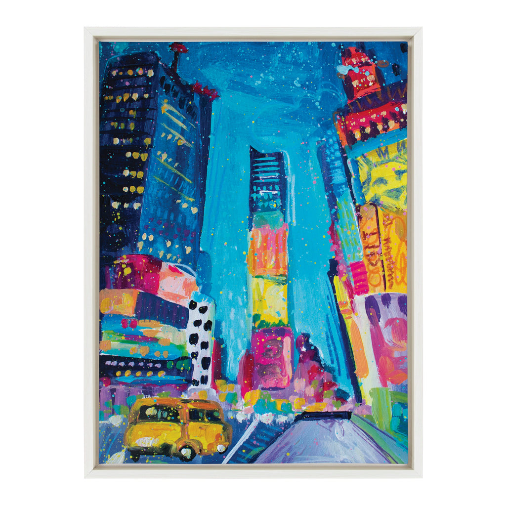 Sylvie Time Square Study No 4 Framed Canvas by Rachel Christopoulos