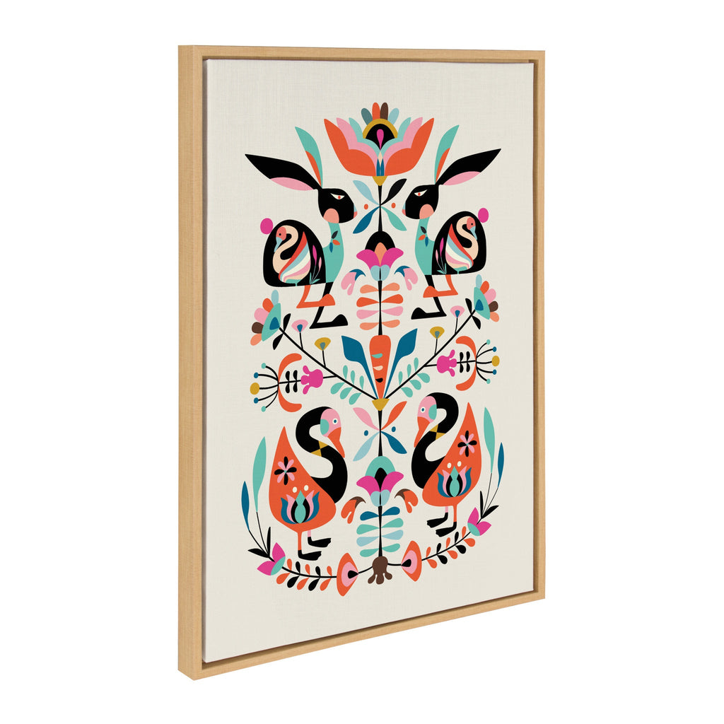 Sylvie Floral Bunny Framed Canvas By Rachel Lee of My Dream Wall