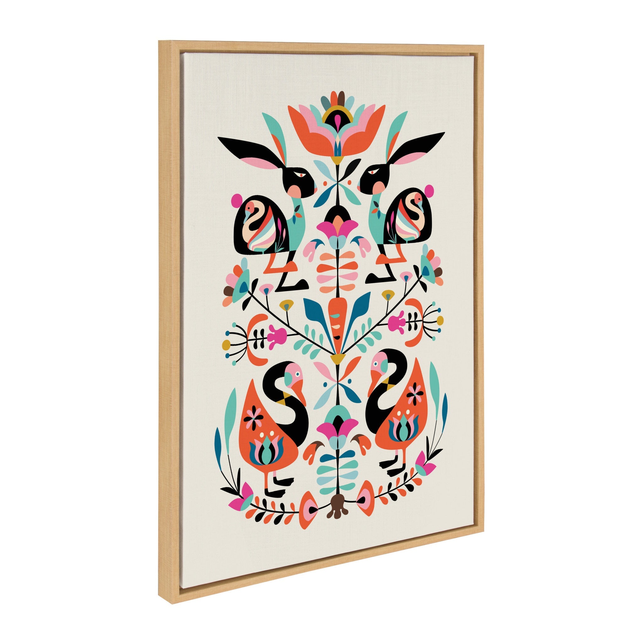 Sylvie Floral Bunny Framed Canvas By Rachel Lee of My Dream Wall