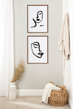 Sylvie Beaded Woman Face Art and Face Line Art Framed Canvas Art Set by Viola Kreczmer