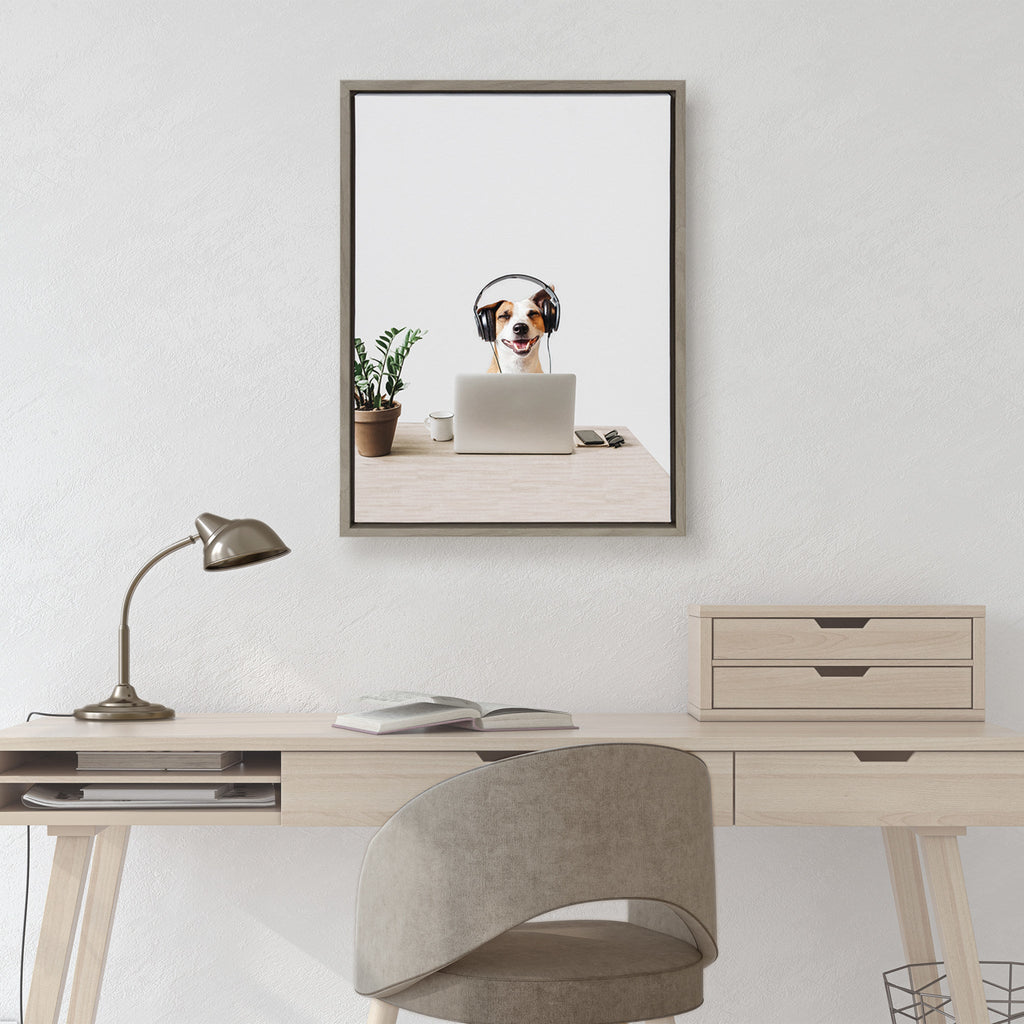 Sylvie You can call me Doug, I’m in IT Framed Canvas by The Creative Bunch Studio