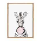 Sylvie Bubble Gum Zebra Framed Canvas by Amy Peterson Art Studio