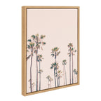 Sylvie Pink Palm Tree Paradise Framed Canvas by Caroline Mint