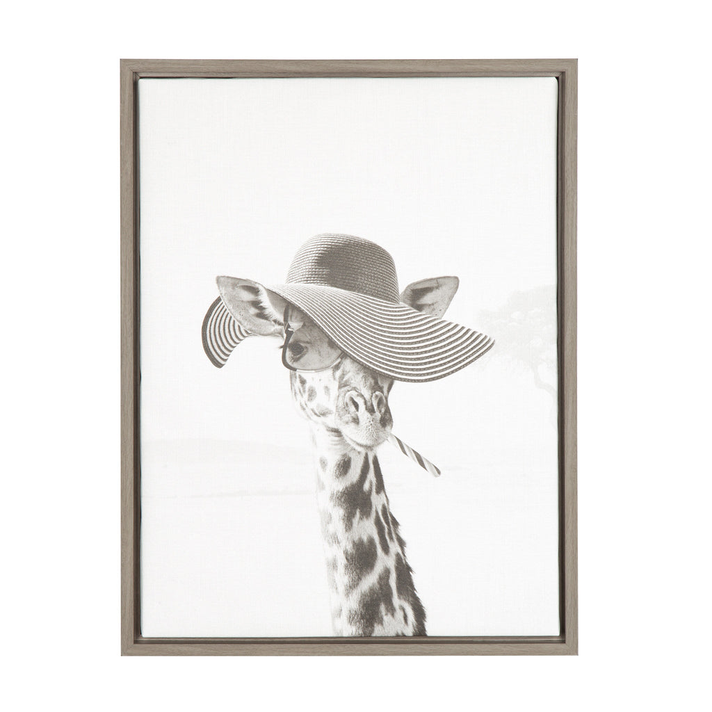 Sylvie Sarifa Giraffe Framed Canvas by Simon Te of Tai Prints