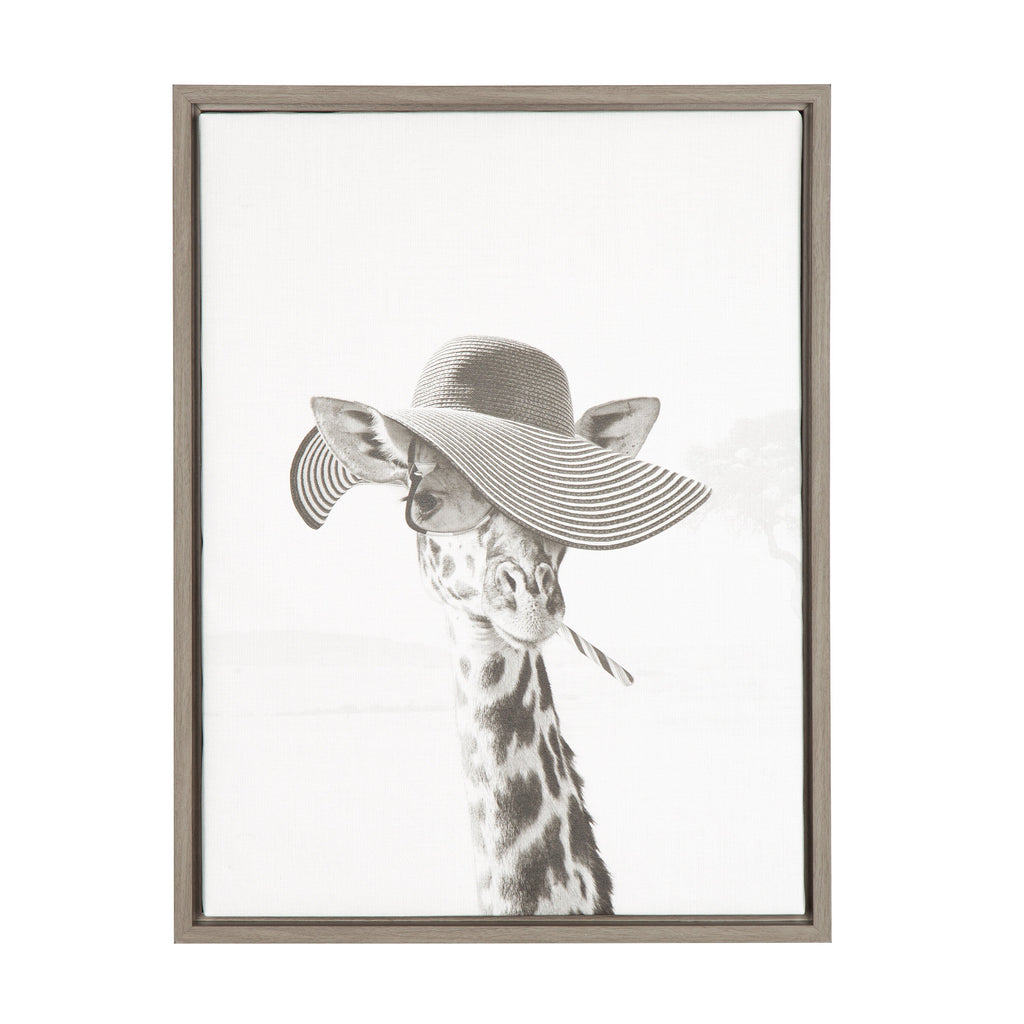 Sylvie Sarifa Giraffe Framed Canvas by Simon Te of Tai Prints