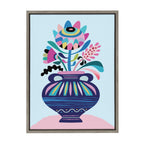 Sylvie Mid Century Modern Whimsical Floral Framed Canvas by Rachel Lee of My Dream Wall