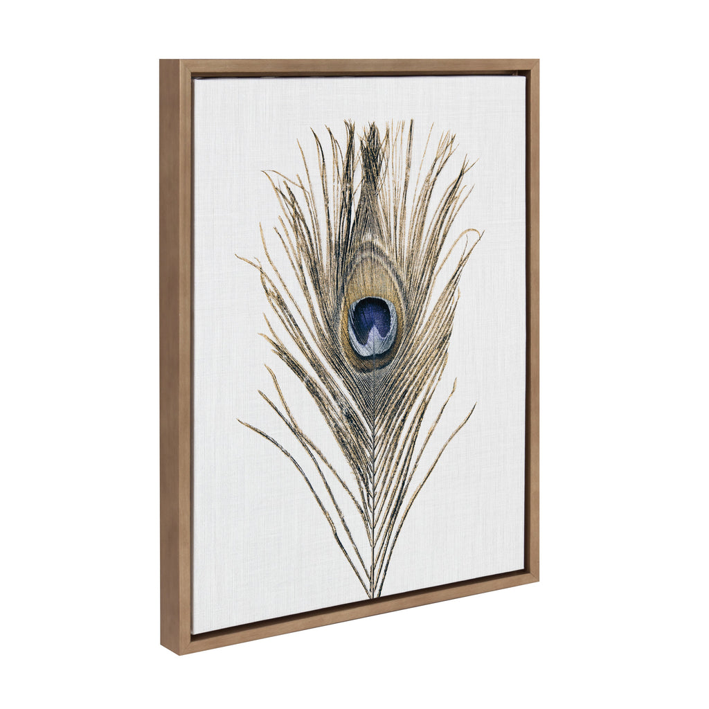 Sylvie Peacock Feather Framed Canvas by Simon Te of Tai Prints