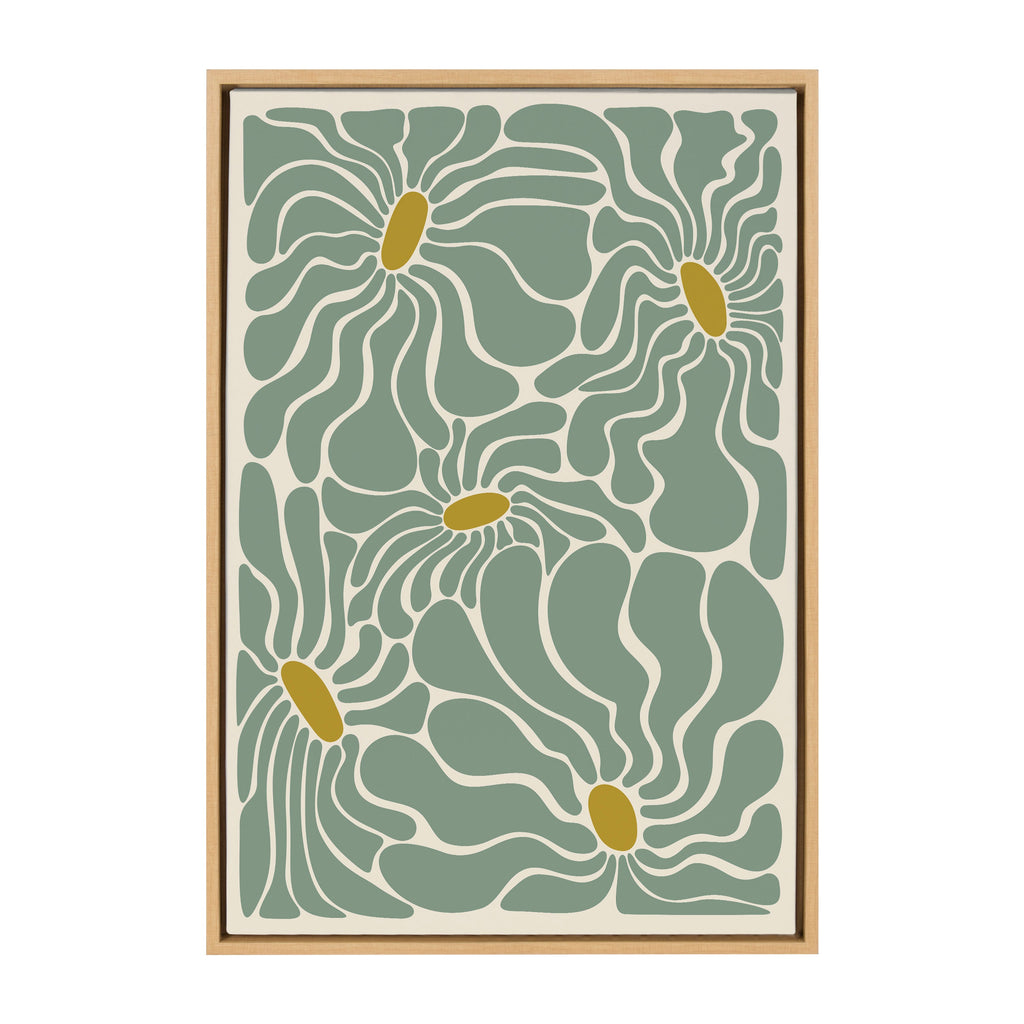 Sylvie Fluid Flowers 1 Framed Canvas by Carrie Cantwell
