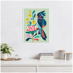 Sylvie Floral Cockatoo Framed Canvas by Rachel Lee