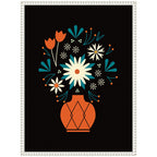 Sylvie Floral Red Vase Framed Canvas by Amber Leaders
