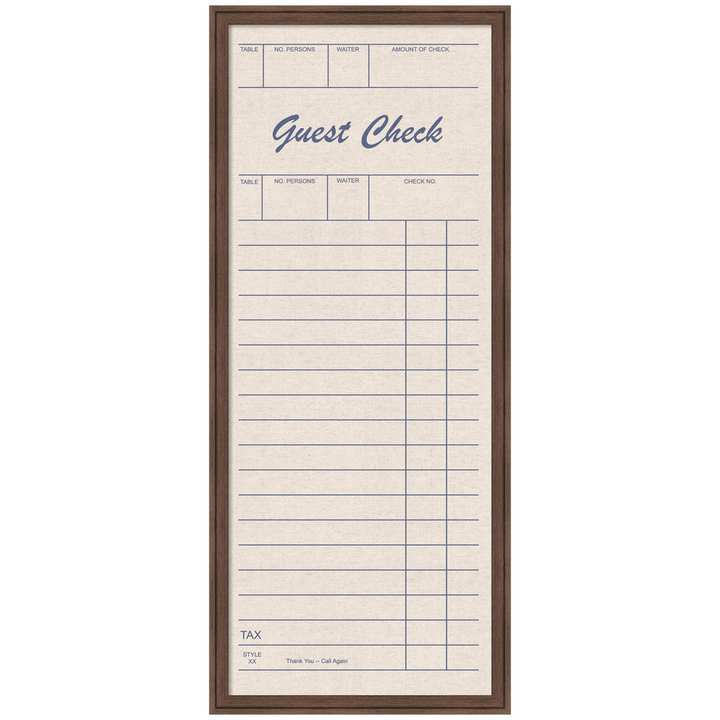Framed Fabric Pinboard Linen Guest Check Wall Organization