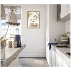 Sylvie Penguins in Palm Bathtub Framed Canvas by Amy Peterson
