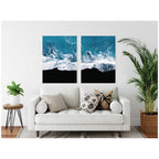 Sylvie Minimalist Ocean Waves on Beach Framed Canvas Art Set by Michael Schauer