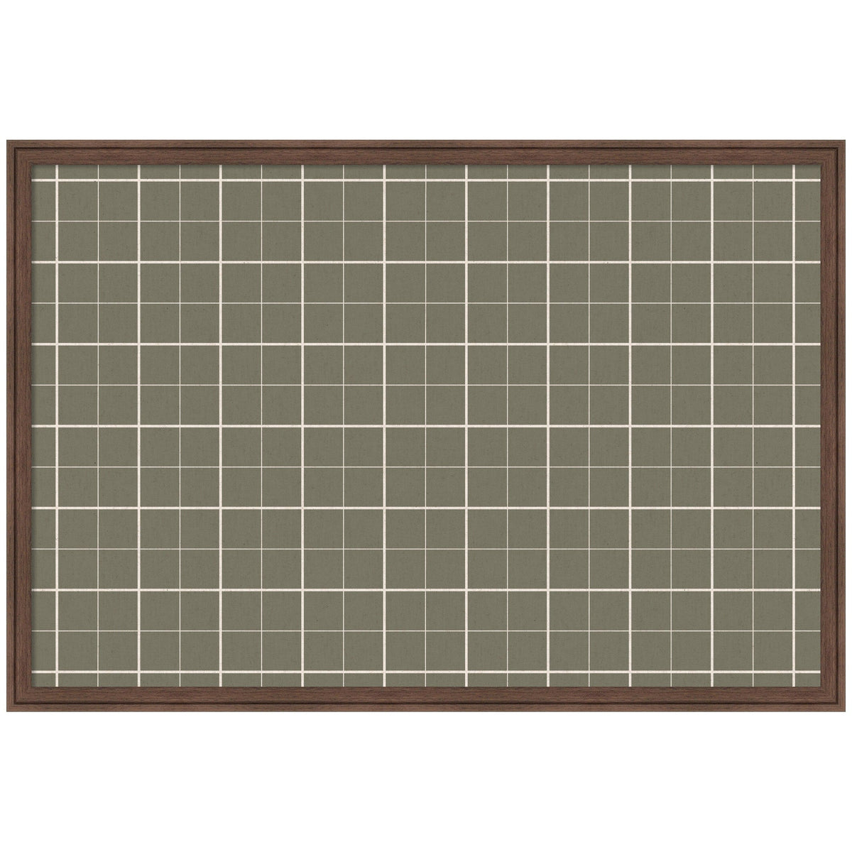 Framed Fabric Pinboard Sage Green Plaid Wall Organization