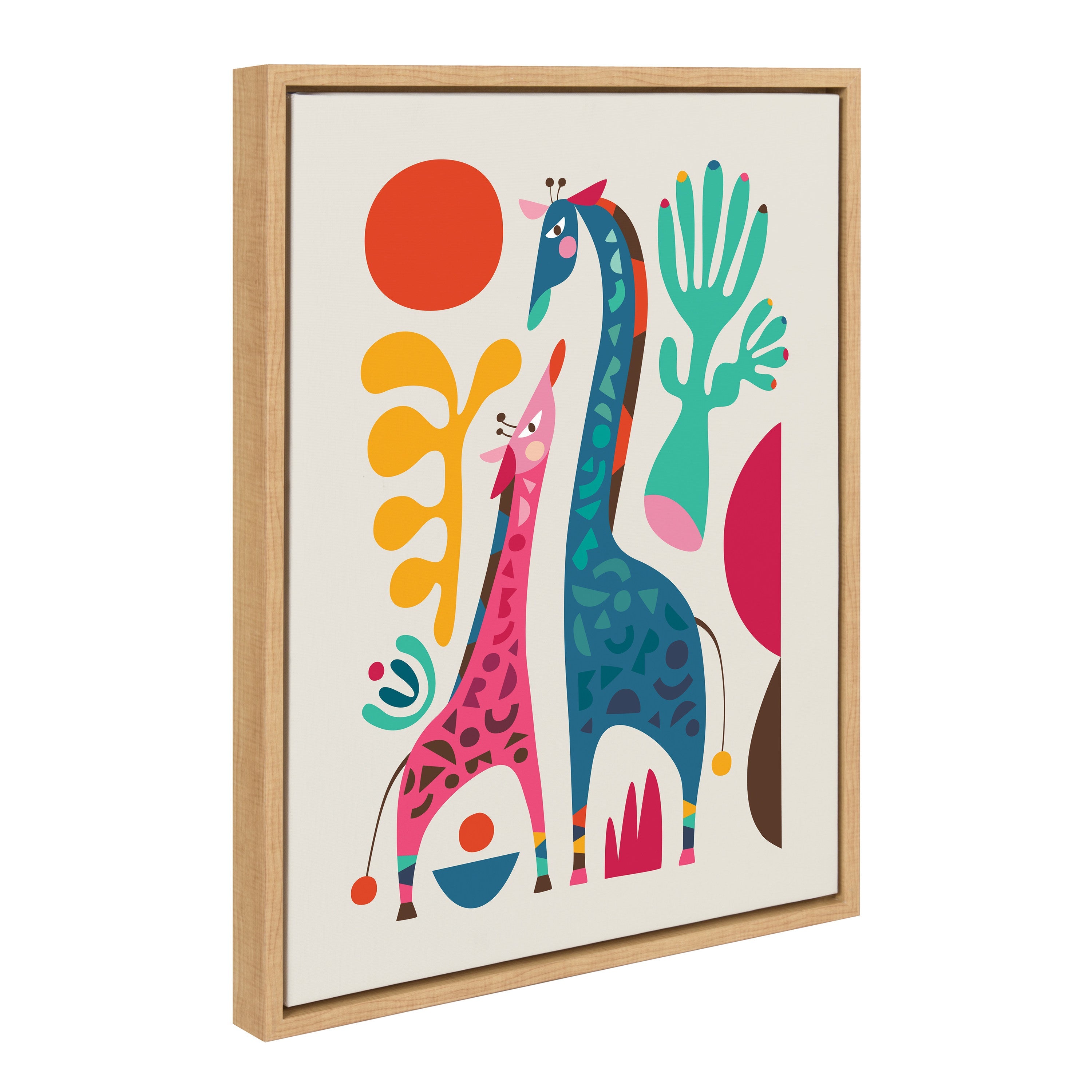 Sylvie Giraffe Love Framed Canvas by Rachel Lee of My Dream Wall