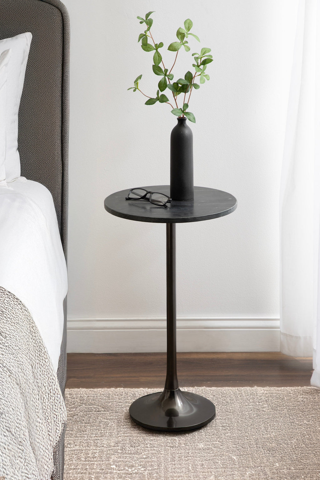 Baronet Round Marble and Metal Table