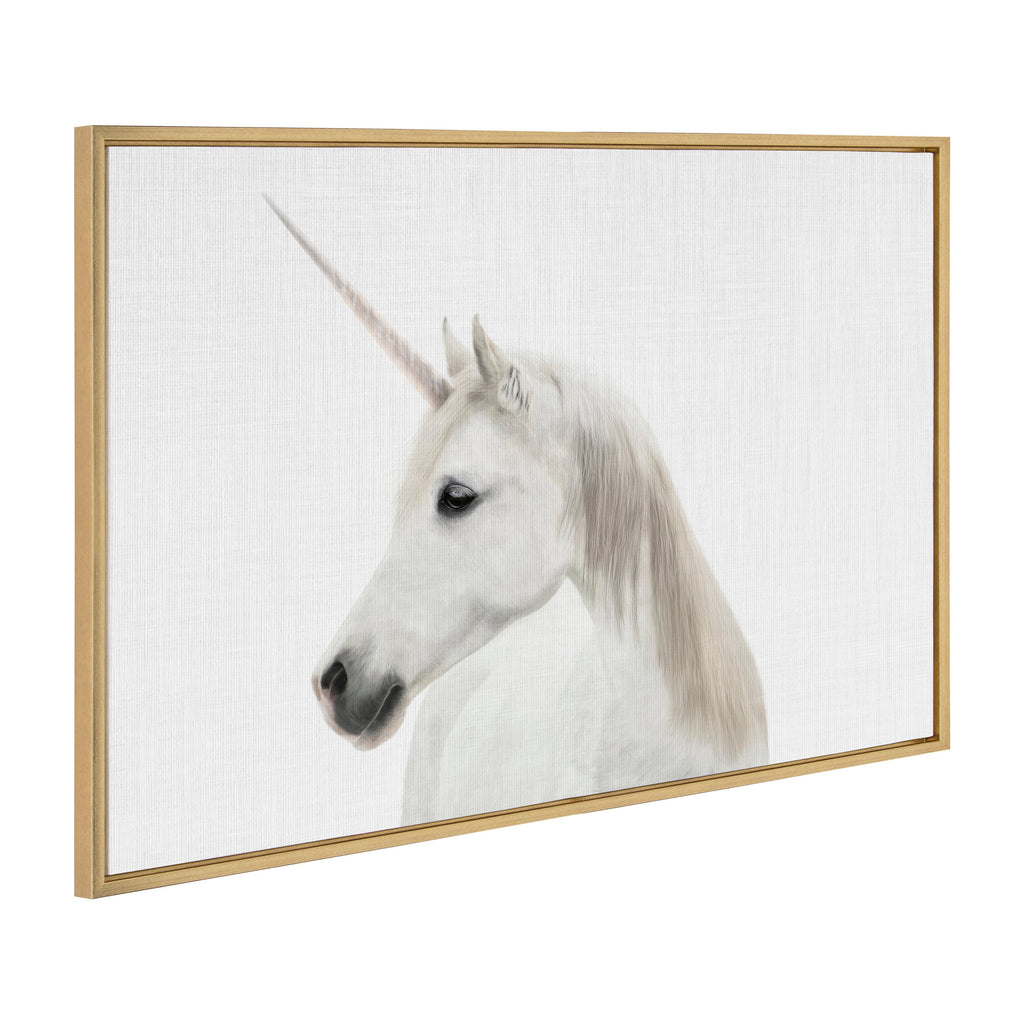 Sylvie Unicorn Framed Canvas by Simon Te of Tai Prints