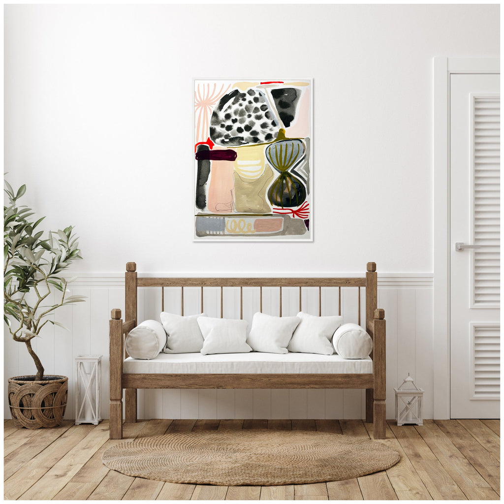 Sylvie Abstract 01 Framed Canvas by Emma Daisy