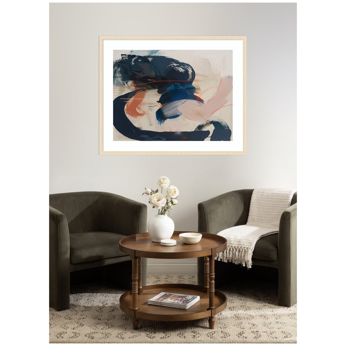 Framed Art Deep Blue Momentum I by Amy Lighthall