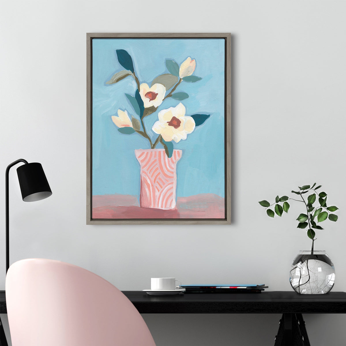 Sylvie Magnolia Blooms Framed Canvas by Kate Aurelia Holloway