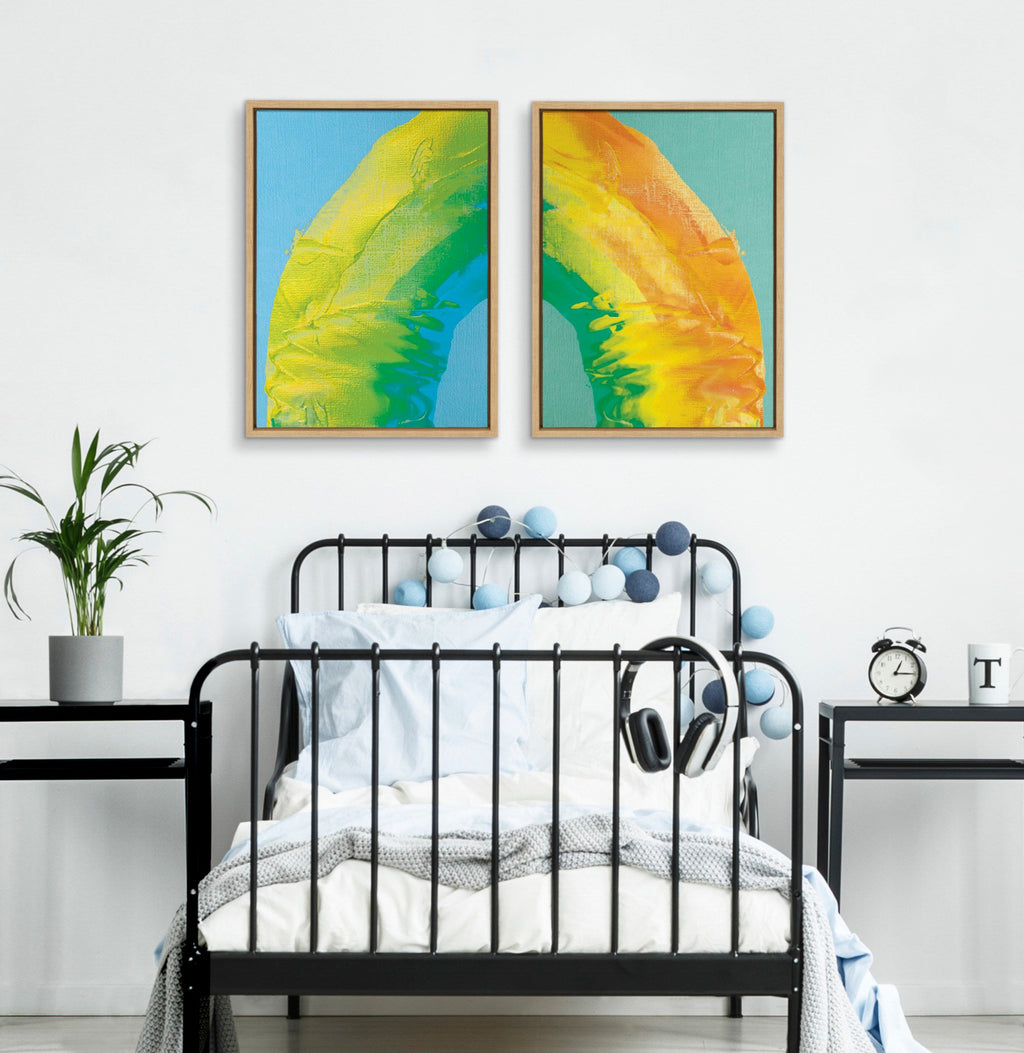 Sylvie MP Rainbow Sorbet 1 and 2 Framed Canvas Set by Mentoring Positives